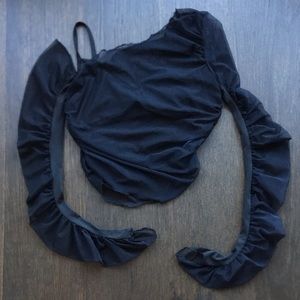 Princess Polly Sheer Black One Shoulder Top